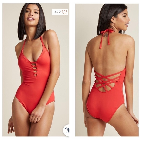 NWT Modcloth Splash It Out One-Piece Swimsuit - Picture 2 of 5